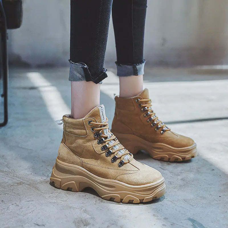 Chic Women's Autumn Martin Boots - Thick Sole Short Boots