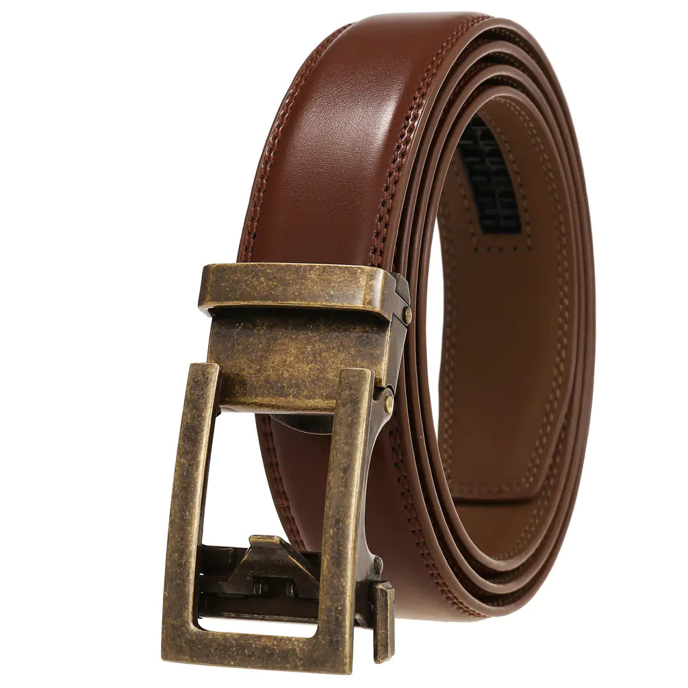 Men's Genuine Leather Automatic Buckle Belt LY33-21601-1