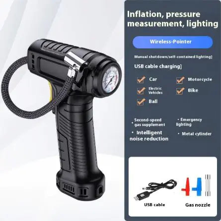 Multifunctional Handheld Wireless Digital Inflator with Intelligent Display – Portable Car Tire Air Pump