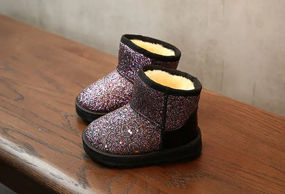 Kids' Sequin Winter Snow Boots - Warm & Stylish