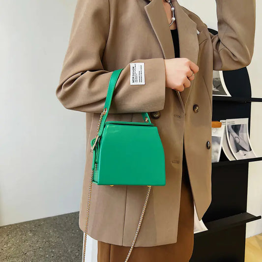 Textured Small Crossbody Hand Chain Bag