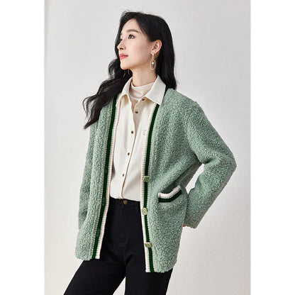 Mid-Length Temperament Plush Coat