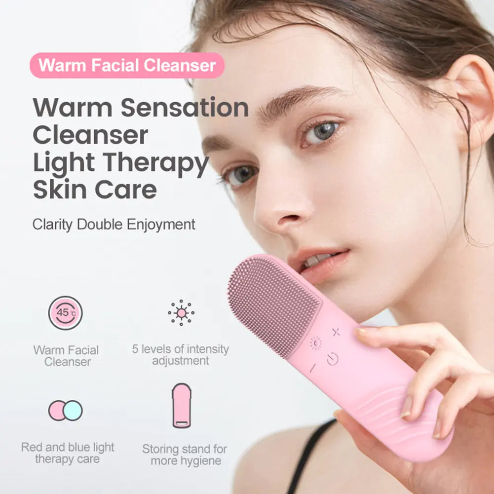 Red and Blue Light Electric Facial Cleanser Brush
