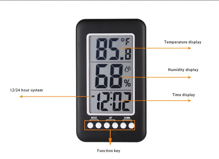 Electronic Clock with Temperature and Humidity Display