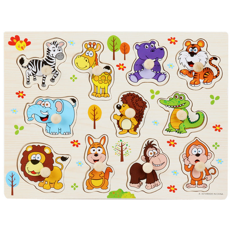 Montessori Wooden Puzzle Set for Kids with Letters & Shapes