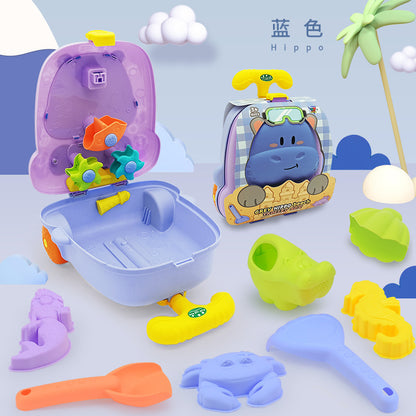Kids' Beach Toy Whale Suitcase Set of 8 for Sand Play