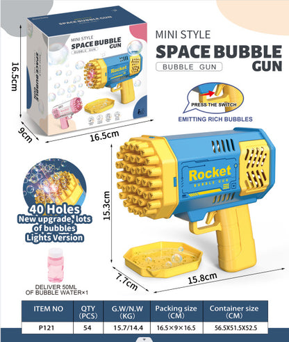 40-Hole Automatic Light-Up Bubble Machine for Outdoors