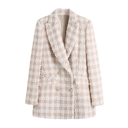 Chic Tweed Double-Breasted Jacket and Shorts Set