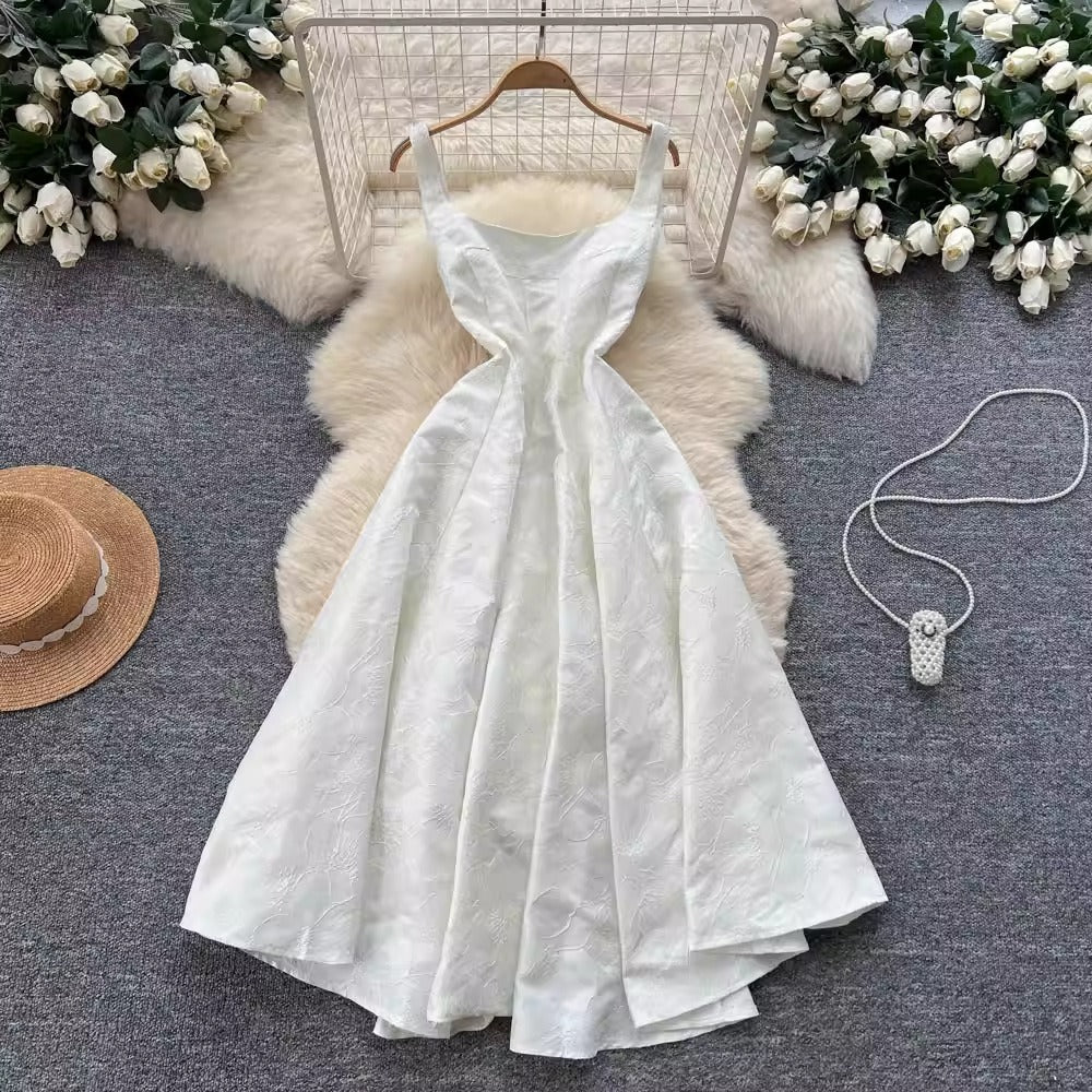 Jacquard High-Waist Slip Dress