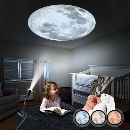 Moon Projector Night Light with 3 Colors and USB Charging