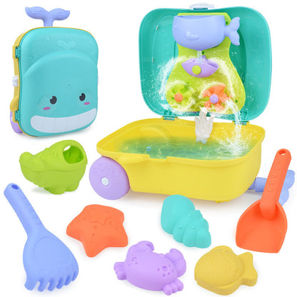 Kids' Beach Toy Whale Suitcase Set of 8 for Sand Play