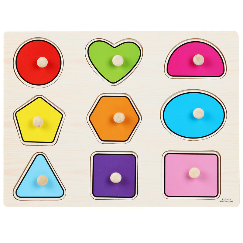 Montessori Wooden Puzzle Set for Kids with Letters & Shapes