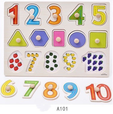 Wooden Educational Puzzle - Fun Color & Number Board