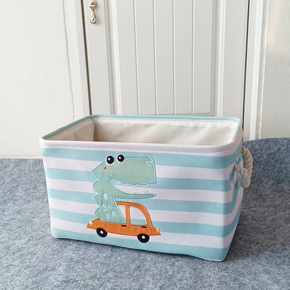 Cartoon Kids Fabric Toy Storage Basket Organizer Set