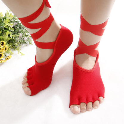 Fingerless Non-Slip Yoga Socks for Women