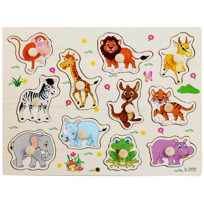 Montessori Wooden Puzzle Set for Kids with Letters & Shapes