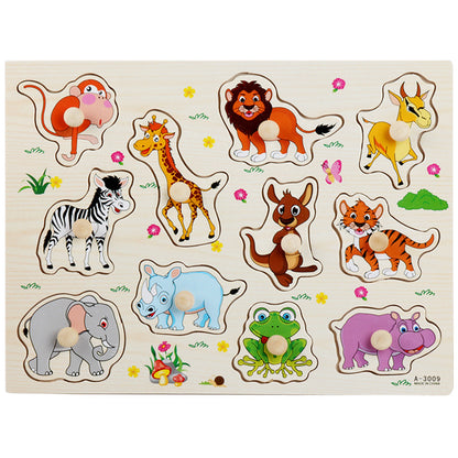 Montessori Wooden Puzzle Set for Kids with Letters & Shapes