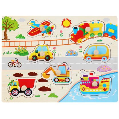 Montessori Wooden Puzzle Set for Kids with Letters & Shapes