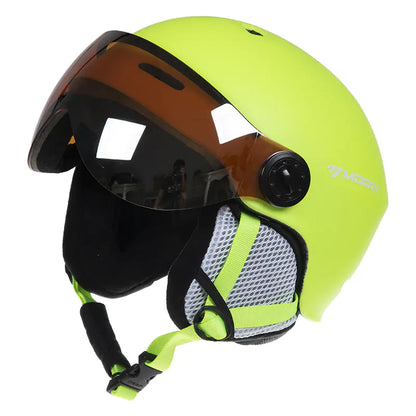 Moon Ski Helmet with Integrated Goggles for Safety