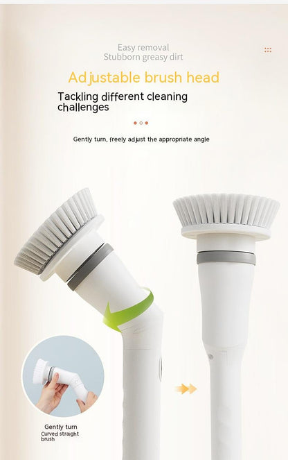 Electric Telescopic Scrubber with Long Handle Brush