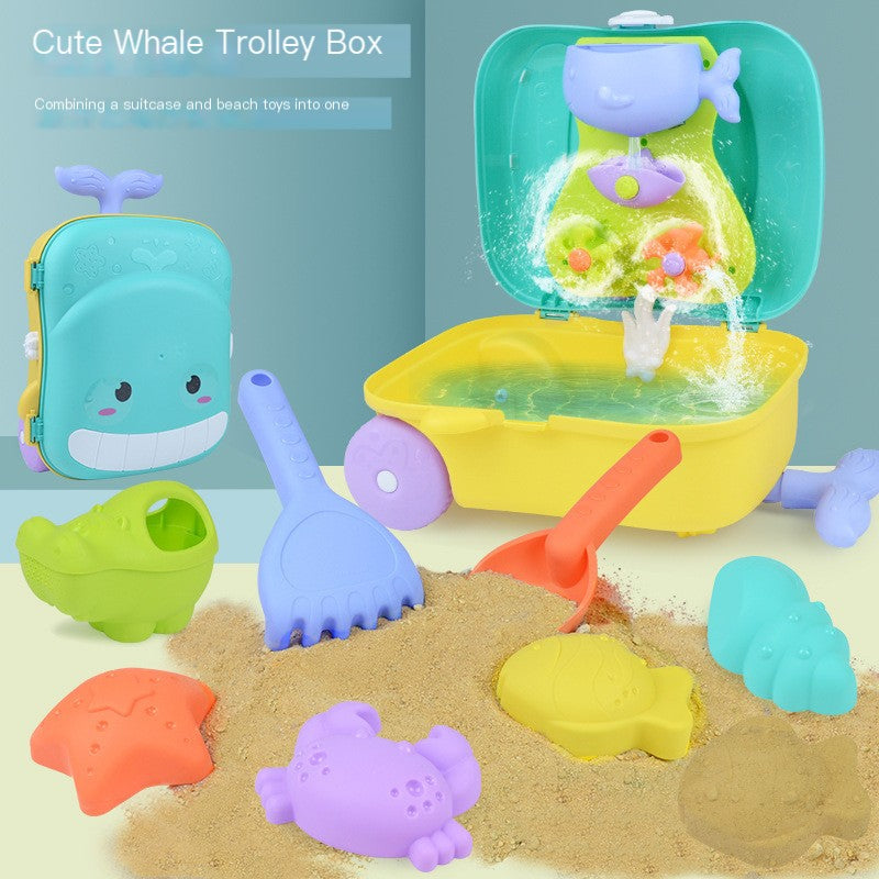 Kids' Beach Toy Whale Suitcase Set of 8 for Sand Play