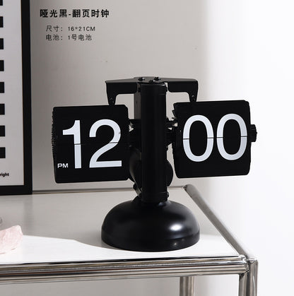 Minimalist Automatic Page Turning Clock for Home Decor