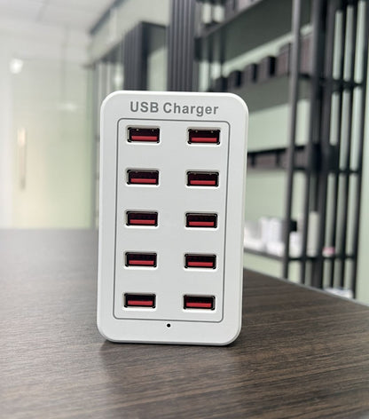 10-Port USB Charger 50W with Smart IC Recognition