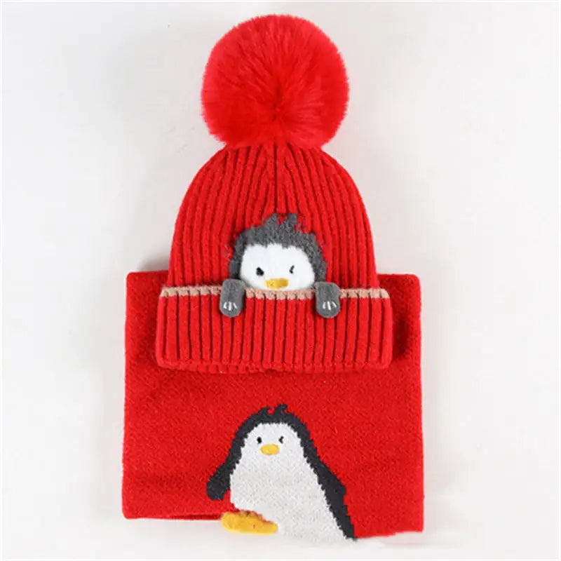 Knitted Scarf and Warm Winter Hat for Kids