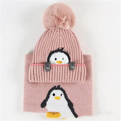 Knitted Scarf and Warm Winter Hat for Kids