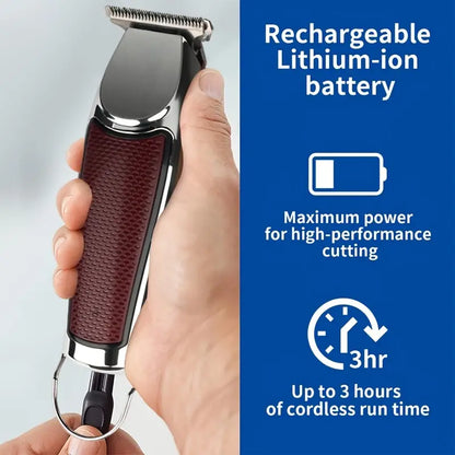 Cordless Hair Clipper and Beard Trimmer with T-Blade
