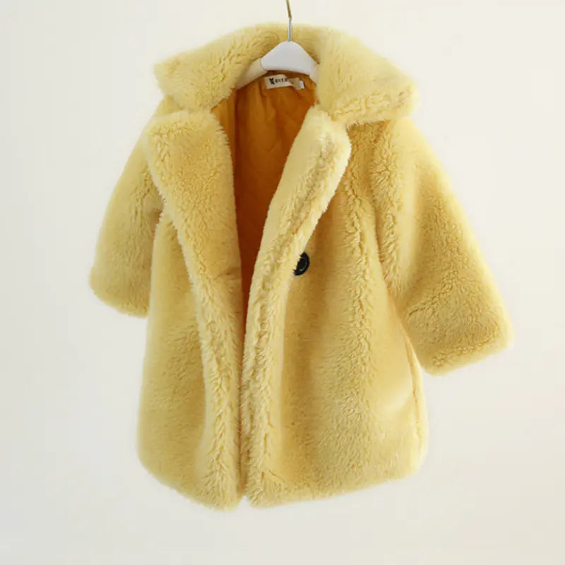 Lapel Cashmere Coat for Kids