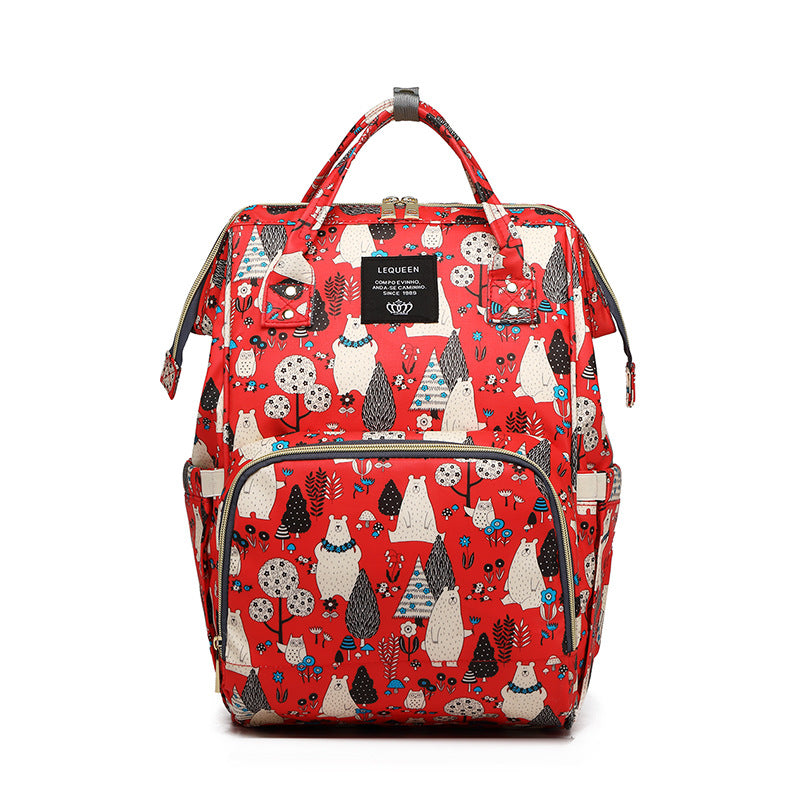 LEQUEEN Upgraded Multifunctional Waterproof Diaper Bag