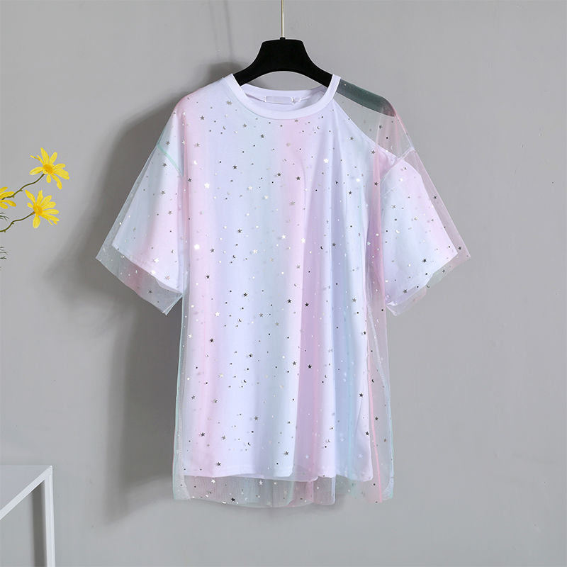 Versatile Youthful T-Shirt and Denim Shorts Set