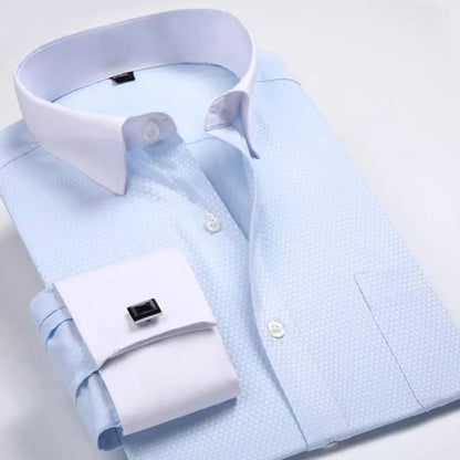 Custom Men's Cufflink Dress Shirt for Business Wear