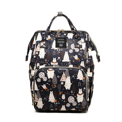 LEQUEEN Upgraded Multifunctional Waterproof Diaper Bag