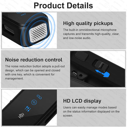 Compact Wireless Lavalier Microphone with Dual Channel