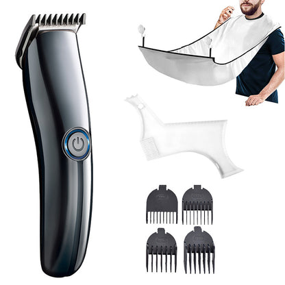 USB Hair Clipper and Beard Styling Kit with Apron