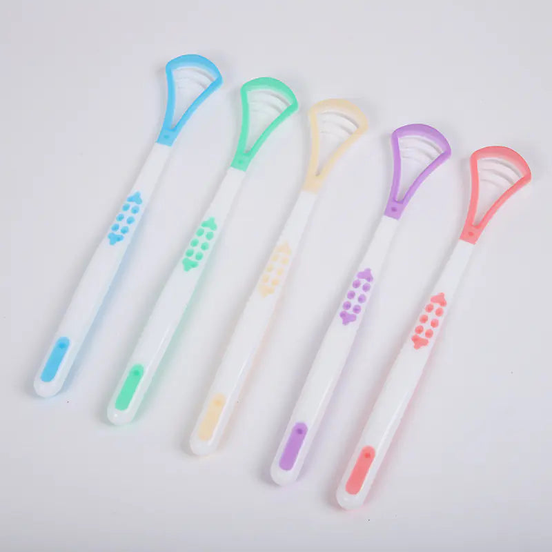 Tongue Cleaner Scraper with Soft Silicone Toothbrush