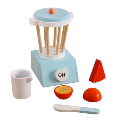 Wooden Blue Pretend Play Toaster and Juicer Set