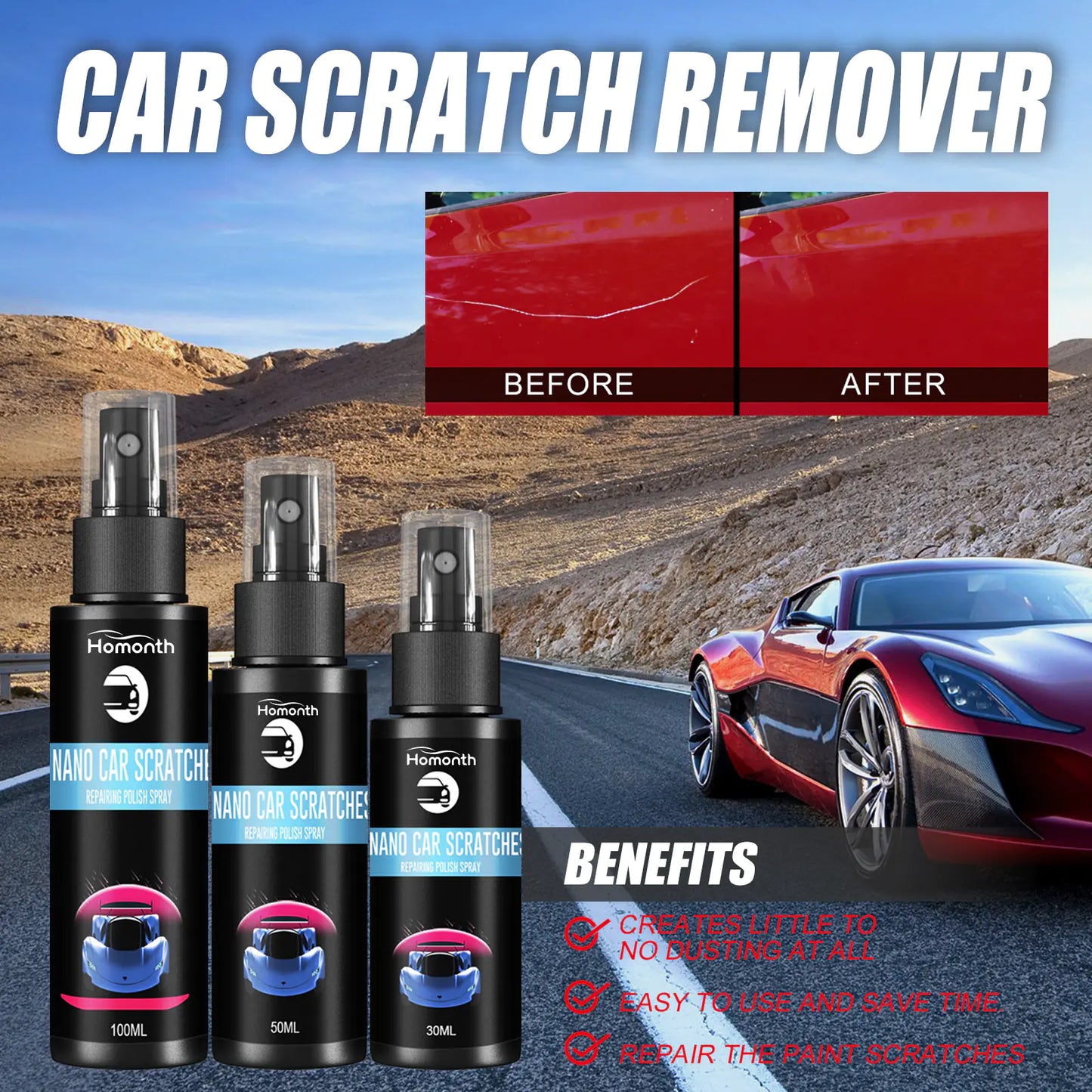 Homonth Scratch Repair Spray for Car Paint Restoration