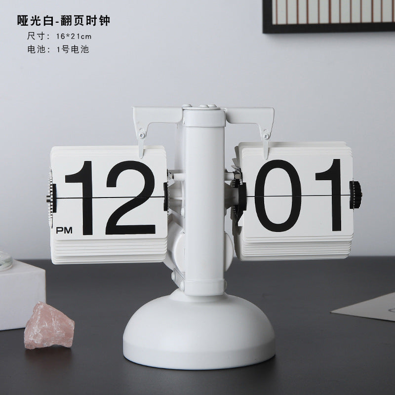 Minimalist Automatic Page Turning Clock for Home Decor
