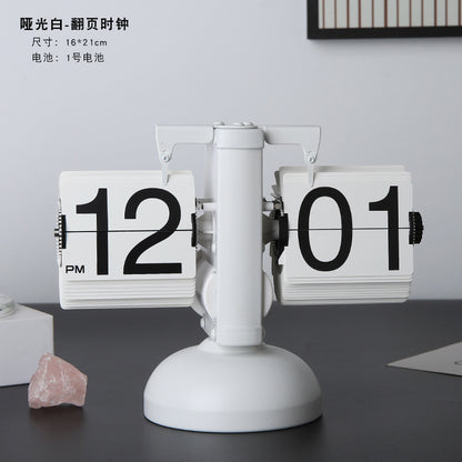Minimalist Automatic Page Turning Clock for Home Decor