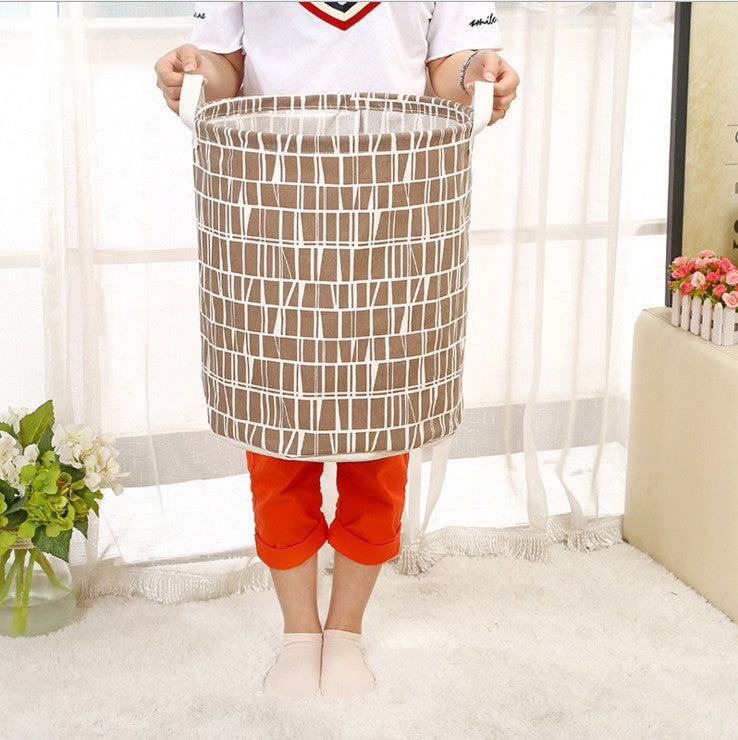 Large Waterproof Cotton Linen Toy Storage Bin
