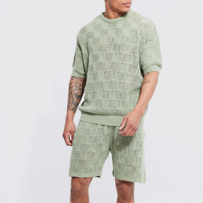 Men's Summer Outfit Set - Casual Loose Shirt & Shorts