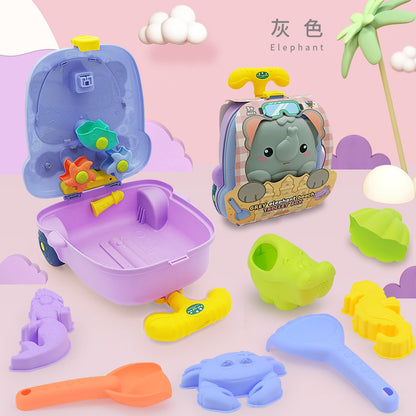 Kids' Beach Toy Whale Suitcase Set of 8 for Sand Play