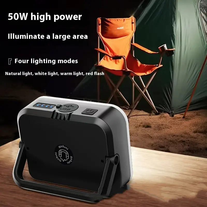 Mini LED Camp Lamp, 4000mAh Solar Rechargeable
