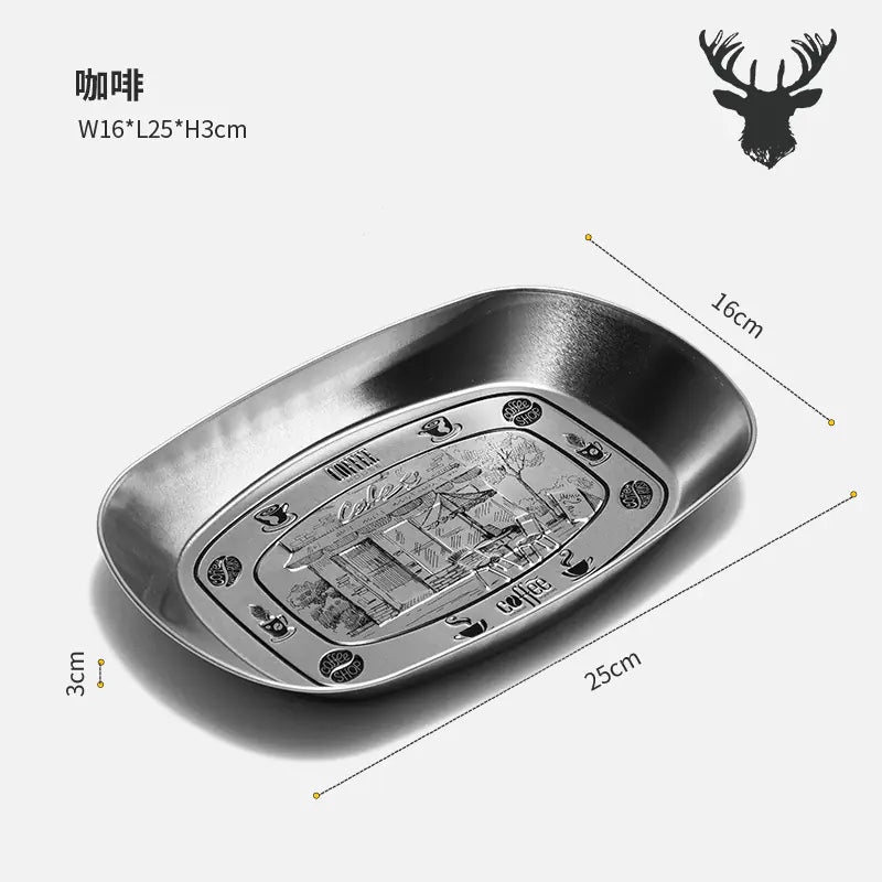 Outdoor Camping Fruit Tray - Vintage Metal Snack Plate