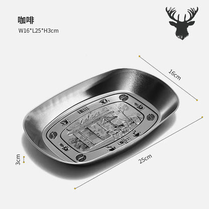 Outdoor Camping Fruit Tray - Vintage Metal Snack Plate