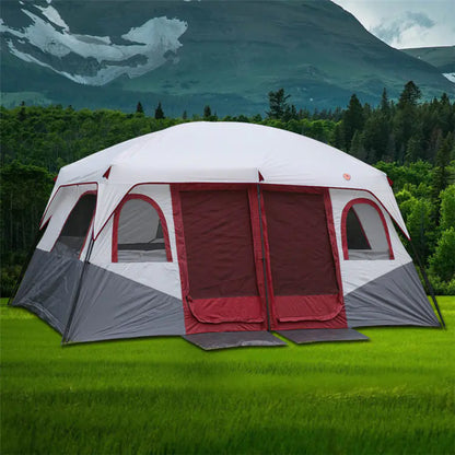New Outdoor Two-Bedroom Camping Tent for 6-12 People