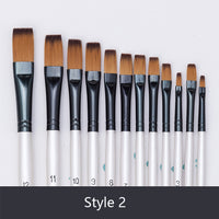 12pcs Nylon Hair Wooden Handle Paint Brush Set